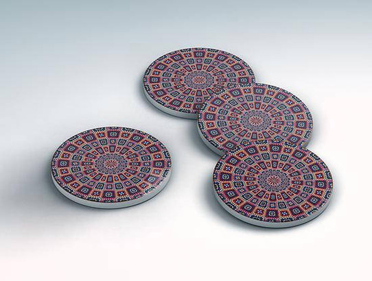 Butterfly Ceramic Coaster with Insulation Pad | Tatreez Coaster | Palestinian De 