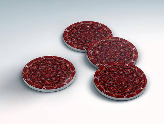 Butterfly Ceramic Coaster with Insulation Pad | Tatreez Coaster | Palestinian De 