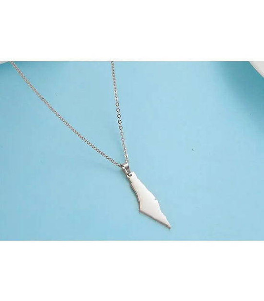 Butterfly Palestine Map Solid Necklace Chain Pendant 