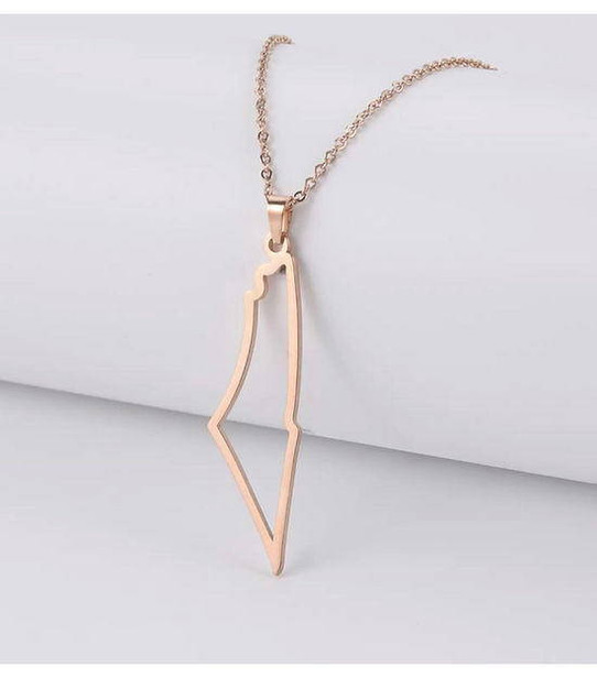 Butterfly Palestine Map Outline Necklace Chain Pendant 