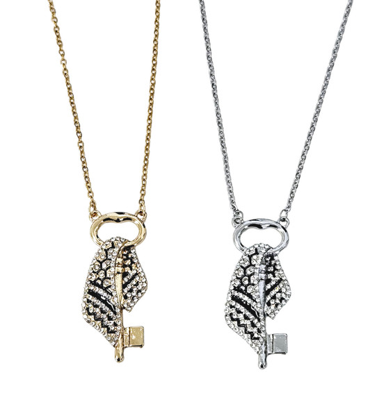 Alloy Key Shape Keffiyeh Pendant Chain Necklaces Vintage  