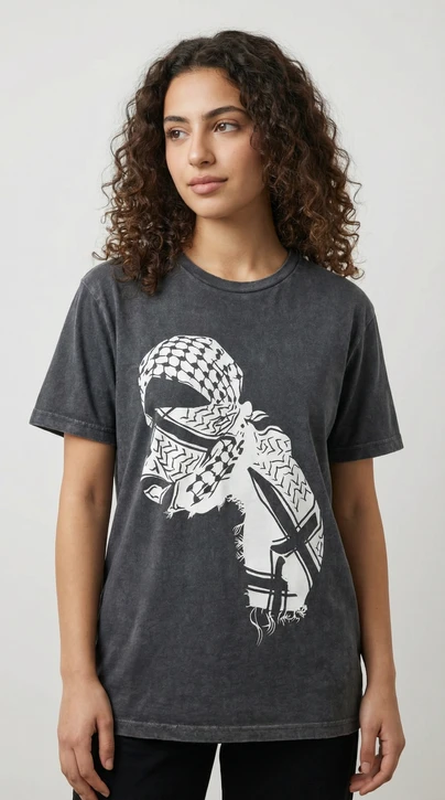 Keffiyeh Masked — Unisex Palestinian Keffiyeh Vintage T-Shirt