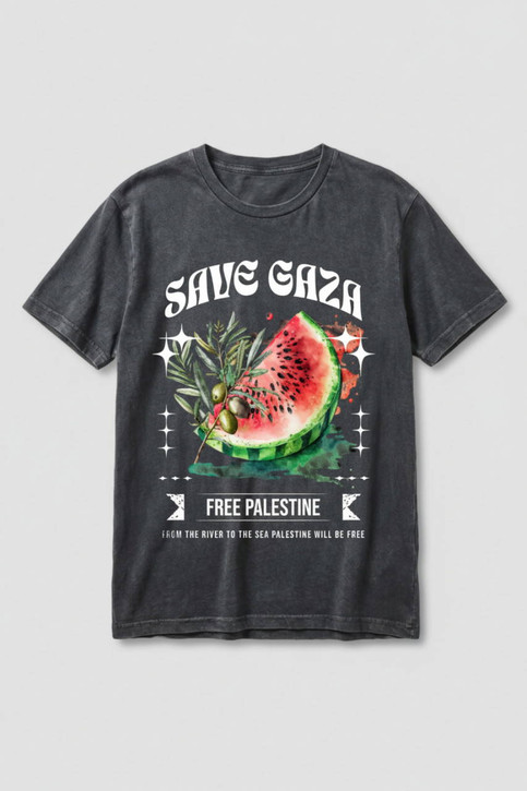 Butterfly Save Gaza vintage black Unisex T-shirt