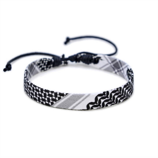 Palestine Keffiyeh Bracelet — Palestinian Pattern Handmade Jewelry
