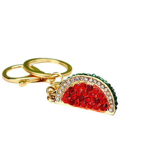 Palestine Watermelon Rhinestone Keychain — Handbag Charm Pendant