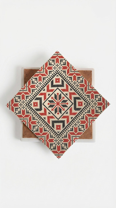 Tatreez Roots Ceramic Coaster