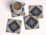 Butterfly Ceramic Square Coaster with Insulation Pad | Tatreez Coaster 