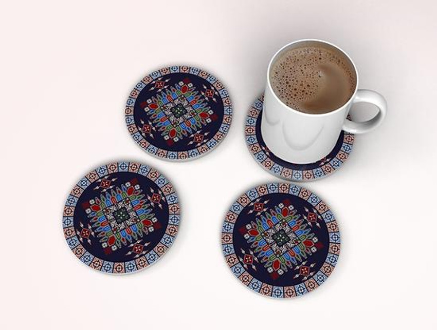 Butterfly Ceramic Coaster with Insulation Pad | Tatreez Coaster | Palestinian De Butterfly Ceramic Coaster with Insulation Pad | Tatreez Coaster | Palestinian De