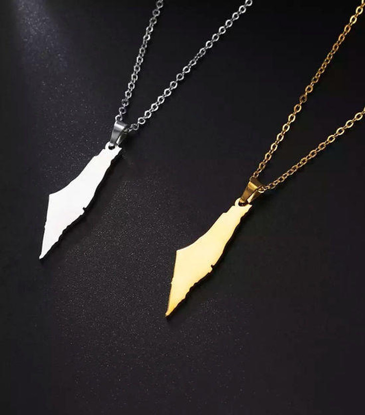 Butterfly Palestine Map Solid Necklace Chain Pendant Butterfly Palestine Map Solid Necklace Chain Pendant