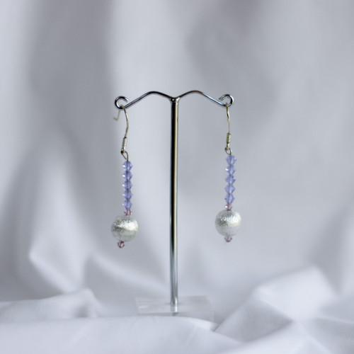 Lilac Swarovski and Silver Earrings