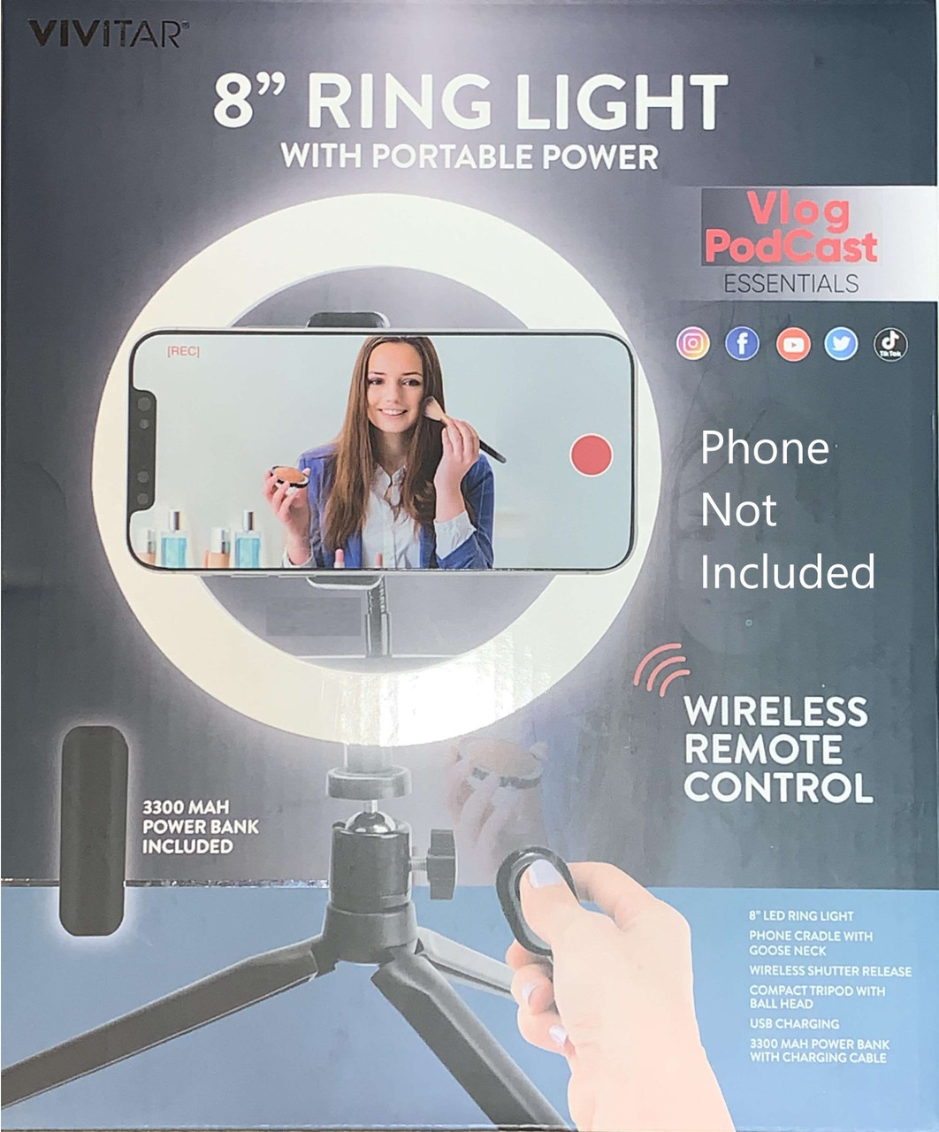 ON AIR On Air Halo Light Pro: 10 LED Ring Light with Adjustable Tripod  Stand, Phone Mount and Microphone in the Smartphone & Camera Accessories  department at Lowes.com