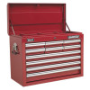 AP33109 Topchest 10 Drawer with Ball Bearing Slides - Red