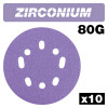 Trend Zirconium Random Orbital Sanding Disc 10pc 125mm 80 Grit