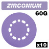 Trend Zirconium Random Orbital Sanding Disc 10pc 150mm 60 Grit