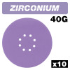 Trend Zirconium Random Orbital Sanding Disc 40 Grit 225mm 10pc