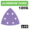 Trend Aluminium Oxide Delta Sanding Sheet 120 Grit 93mm 10pc