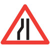 Road Narrows Off Side Road Sign 600mm Metal