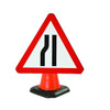 Cone Road Sign Road Narrows Near Side 750mm