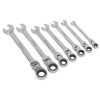 S01143 Flexible Head Ratchet Combination Spanner Set Metric 8-19mm 7pce