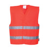 C474 Hi-Vis Two Band Vest  Red L/XL