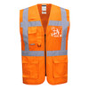 C496 Madrid Hi-Vis Half Mesh Executive Vest  Orange XXL