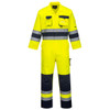 TX55 Nantes Hi-Vis Contrast Work Coverall Yellow/Navy L