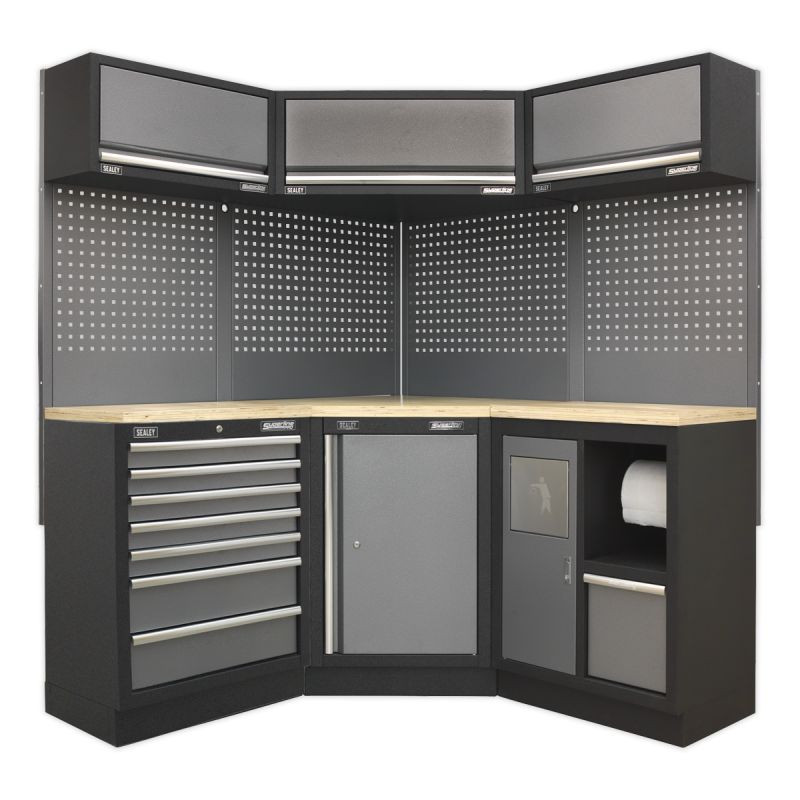 APMSSTACK08W Modular Storage System Combo - Pressed Wood Worktop ...