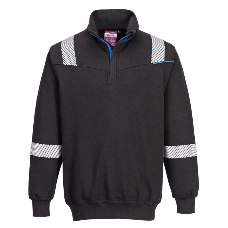 Portwest FR710 WX3 Modaflame Knit FR 1/4 Zip Sweatshirt - Diamond