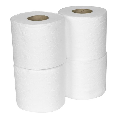 TOL40 Plain White Toilet Roll - Pack of 4 x 10 (40 Rolls)