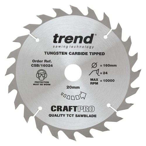 Trend Wood Circular Saw Blade 160mm x 20mm x 24T