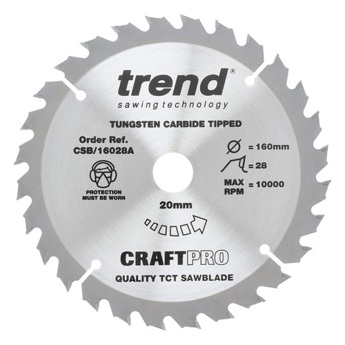 Trend Wood Circular Saw Blade 160mm x 20mm x 28T