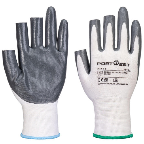 Portwest A311 Grip 13 Nitrile 3 Fingerless Glove (Pk12) Portwest A311 Grip 13 Nitrile 3 Fingerless Glove (Pk12)