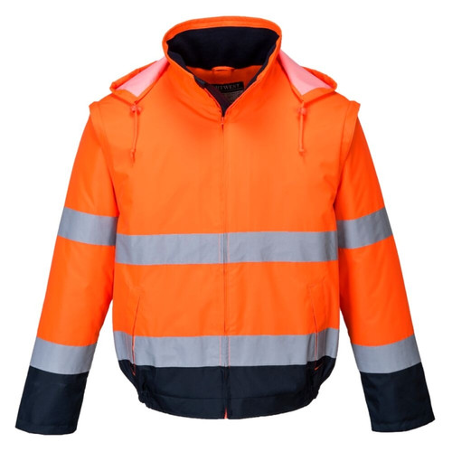 Portwest C464 Hi-Vis 2-in-1 Contrast Essential Lite Bomber Jacket