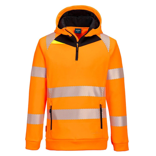 Portwest DX482 DX4 Hi-Vis 1/4 Zip Hoodie Portwest DX482 DX4 Hi-Vis 1/4 Zip Hoodie