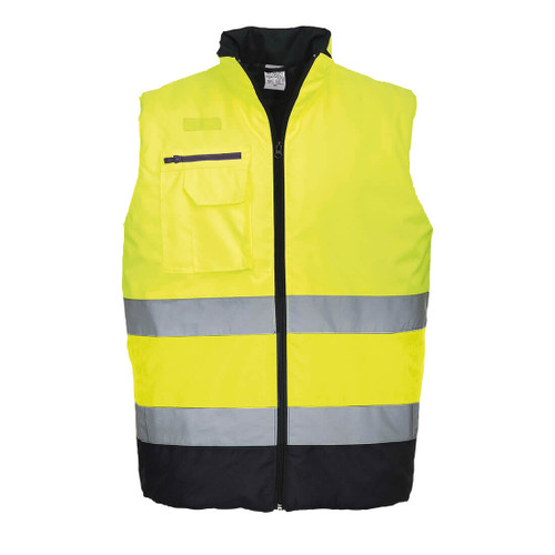 Portwest S267 Hi-Vis Contrast Bodywarmer Portwest S267 Hi-Vis Contrast Bodywarmer