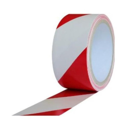 Red/White Hazard Adhesive Tape 50mm x 33mtr