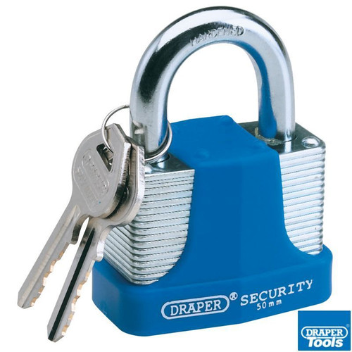 40mm Laminated Steel Padlock & 2 Keys Hardened