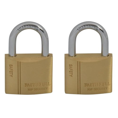 Faithfull Brass Padlock Keyed Alike 40mm (2)