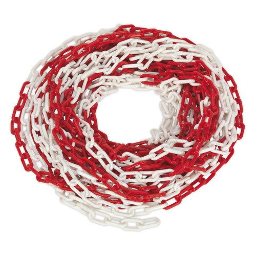 HSC25M Safety Chain Red/White 25m x 6mm