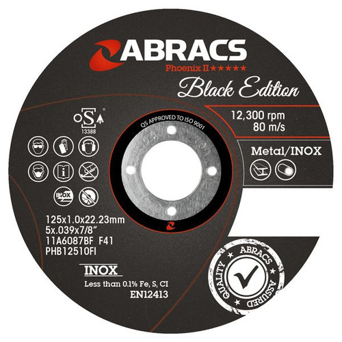 Black EDITION 125mm x 1.0mm x 22mm INOX Thin Cutting Discs