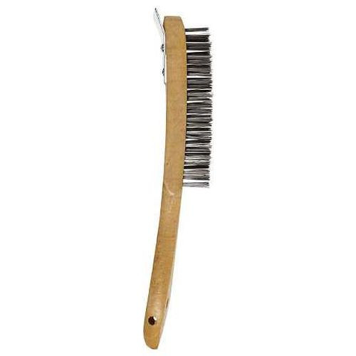 4 Row Wooden Handled Brush With Scraper