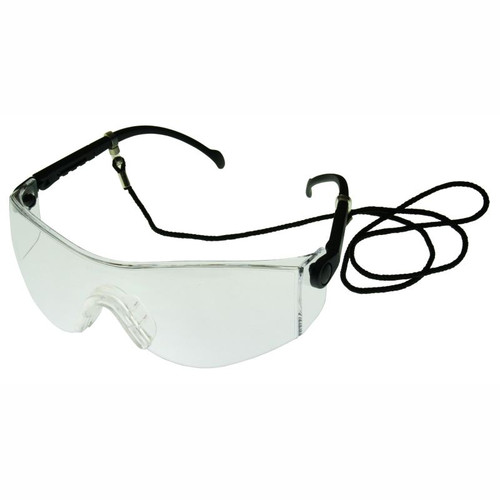 Clear Safety Spectacles Blue Arms & Cord