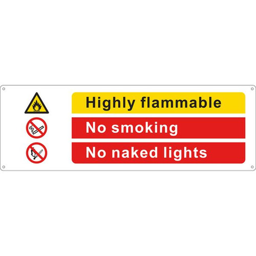 600 x 200mm SR High Flammable Warnings