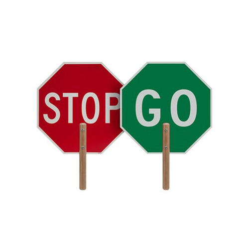 Stop/Go Metal Hand Held Sign