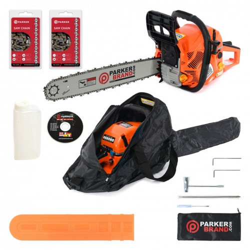 Parker 20in 62cc Petrol Chainsaw .