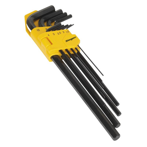 S01092 Metric Hex Key Set Extra-Long 9pce