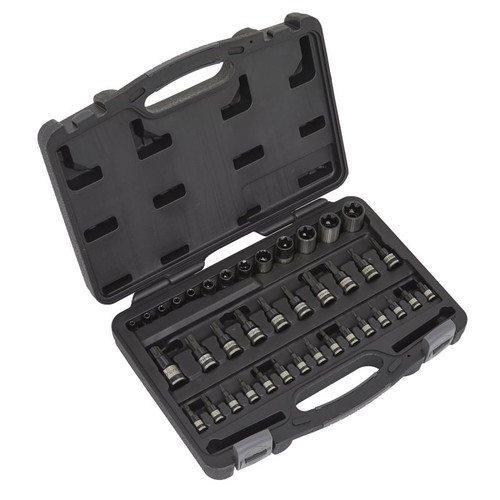 AK6197B TRX-Star Socket & Security Socket Bit Set 1/4in , 3/8in & 1/2in Sq Drive 38pce