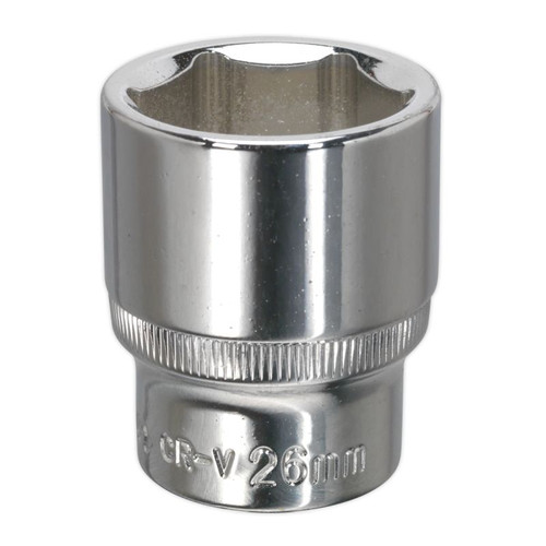 SP1226 WallDrive Socket 26mm 1/2in Sq Fully Polished