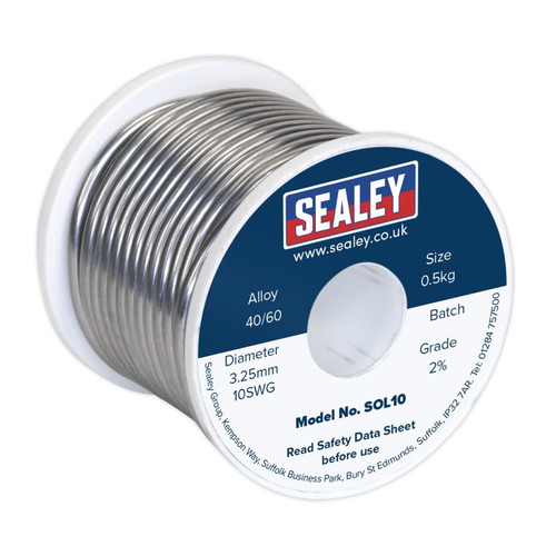 SOL10 Solder Wire Quick Flow 3.25mm/10SWG 40/60 0.5kg Reel