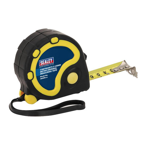 AK990 Rubber Measuring Tape 7.5m(25ft) x 25mm Metric/Imperial